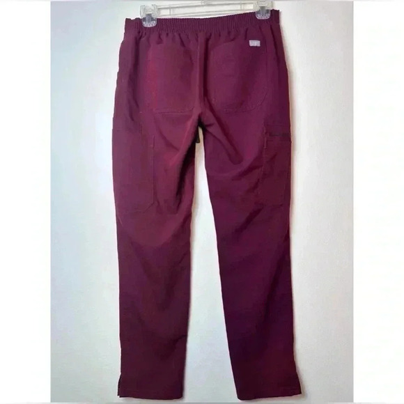 Figs Scrub Pants Maroon Cargo Pockets Straight Size XS - Picture 6 of 10